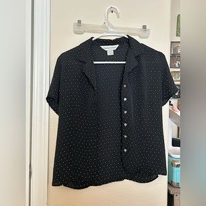 Casual Corner Vintage Dotty Blouse Shirt